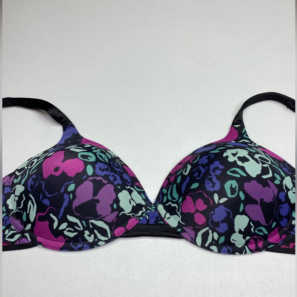 Olga BLK/MULTI Lined Wireless, 38D *P1022